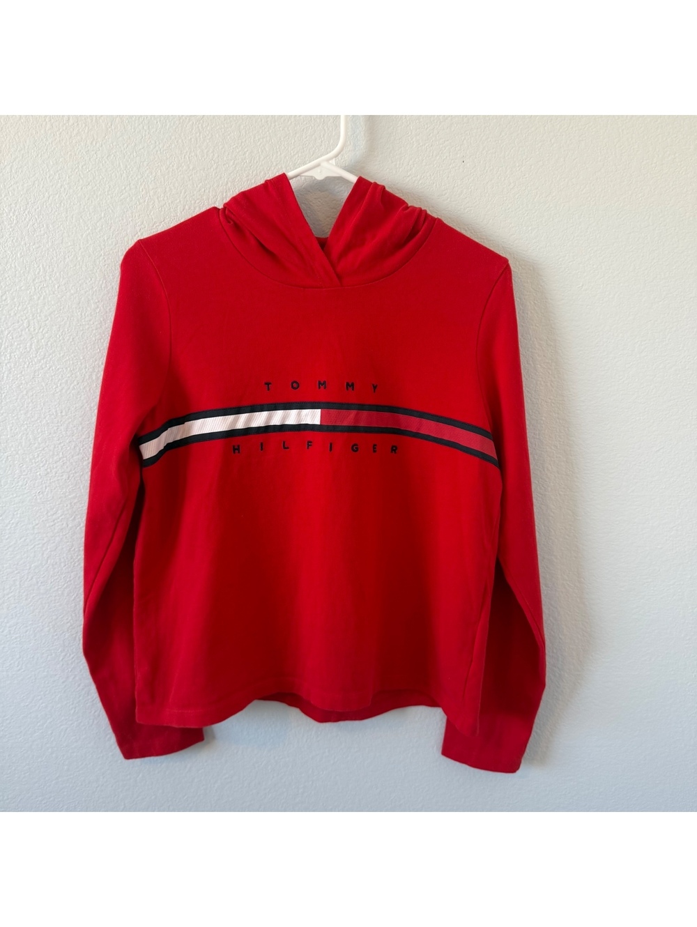 Tommy Hilfiger Denim Red Hoodie Sweatshirt Size S/P